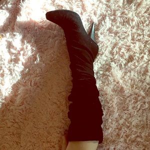 Mia Suede Knee High Black Boots